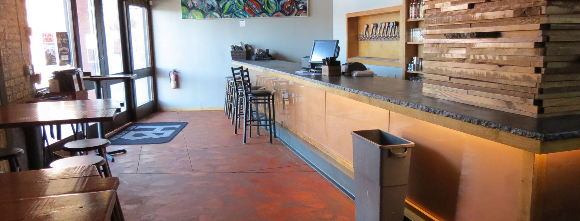 concrete overlays flooring in restaurants