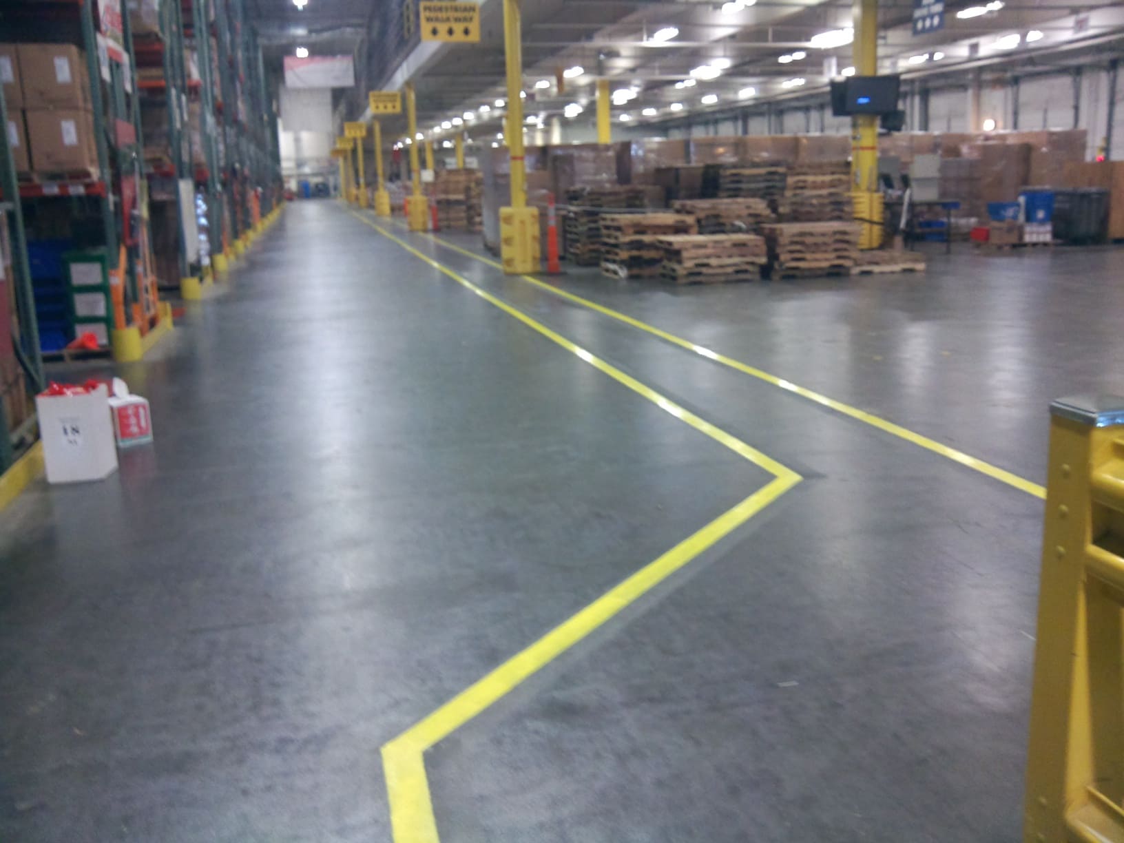 Distribution Center All floors and 4” safety striping